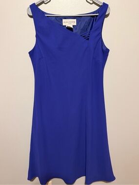 EVAN-PICONE Cobalt Blue Caged Cutout Cocktail Dress Midi Size 14